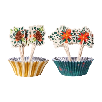 Christmas Cupcake & Topper Set of 24 - Winter Berries